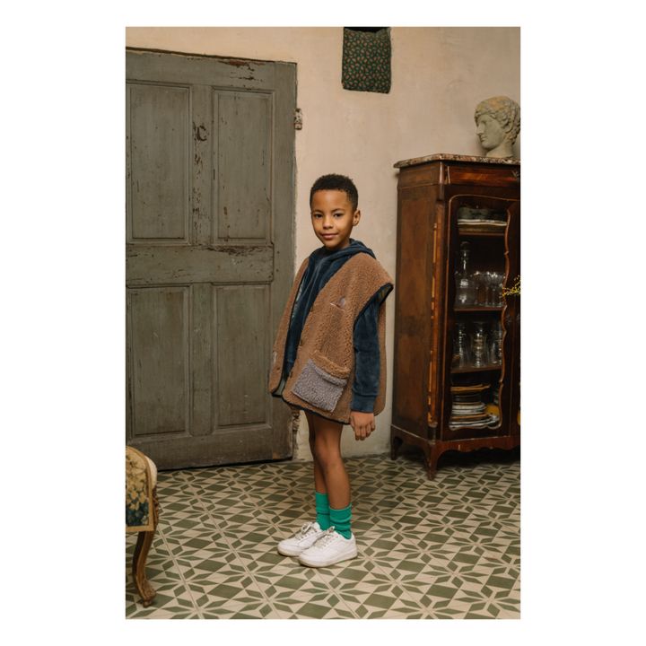 Sweat Velours Coton Bio Sacha Bleu- Image produit n°2