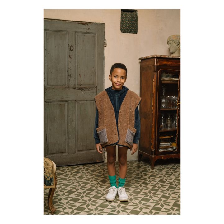 Sweat Velours Coton Bio Sacha Bleu- Image produit n°1