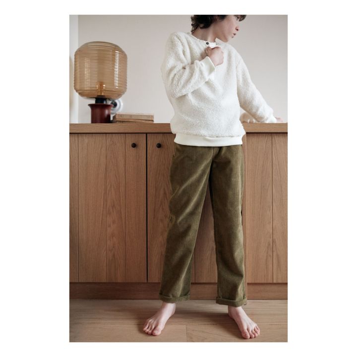 Pantalon Velours Côtelé Marlito Vert kaki- Image produit n°2