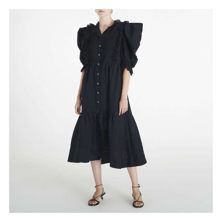 Kiara Balloon Sleeve Dress Nero- Immagine del prodotto n°1