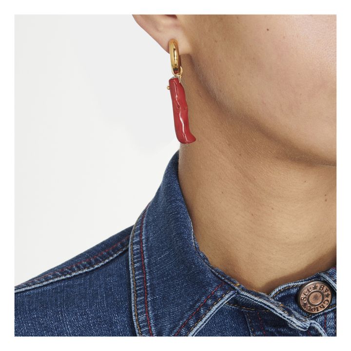 Boucles d'Oreilles Coraux | Rouge- Image produit n°2