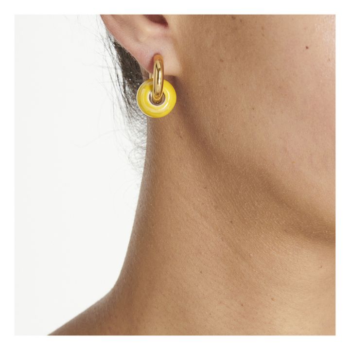 Pendientes de perlas y donuts | Amarillo- Imagen del producto n°3
