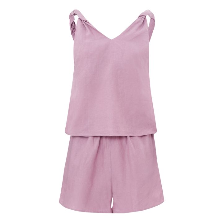 The Turn Linen Top and Bottom Set | Rosa Viejo- Imagen del producto n°0