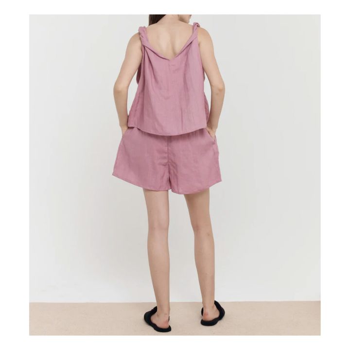 The Turn Linen Top and Bottom Set | Rosa Viejo- Imagen del producto n°2