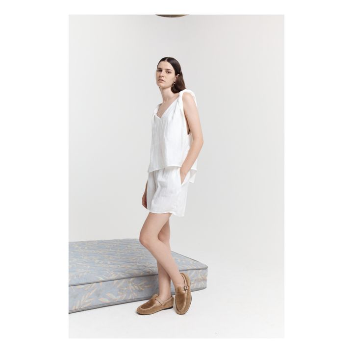 The Turn Linen Top and Bottom Set | Blanco- Imagen del producto n°4