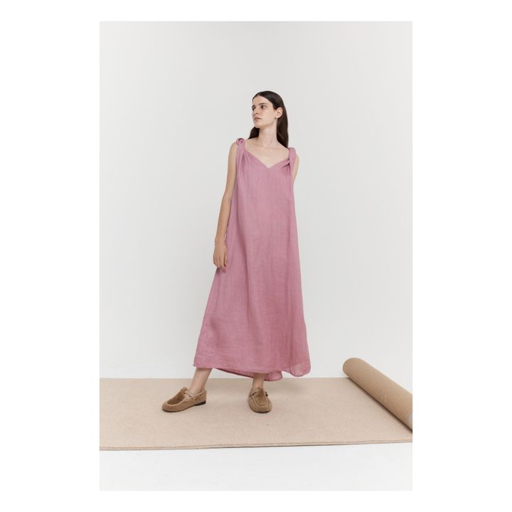 The Turn Linen Dress | Rosa- Imagen del producto n°2