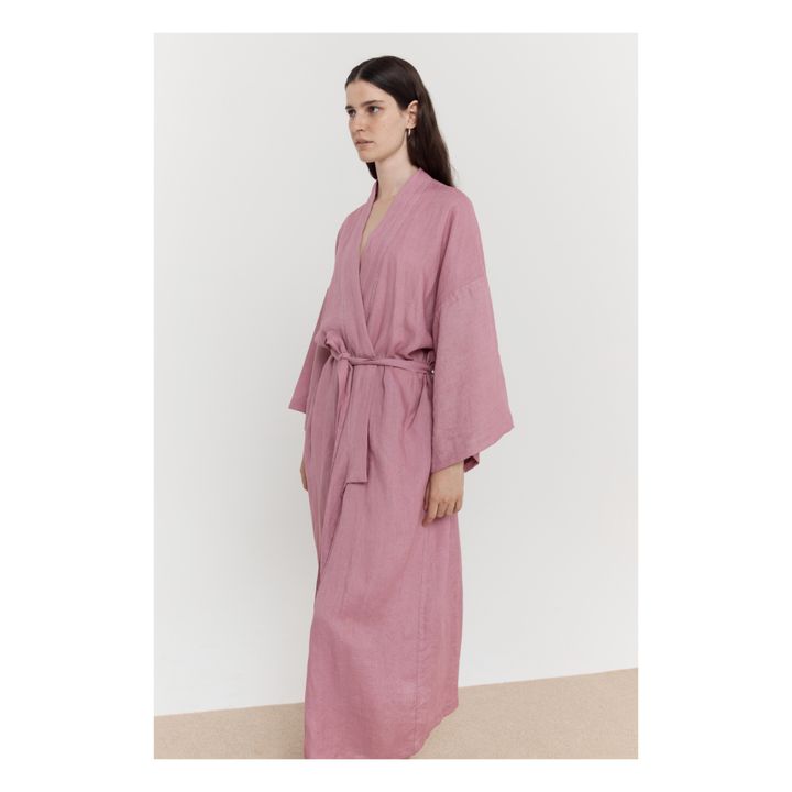 02 Belted Linen Dress | Rosa Viejo- Imagen del producto n°2