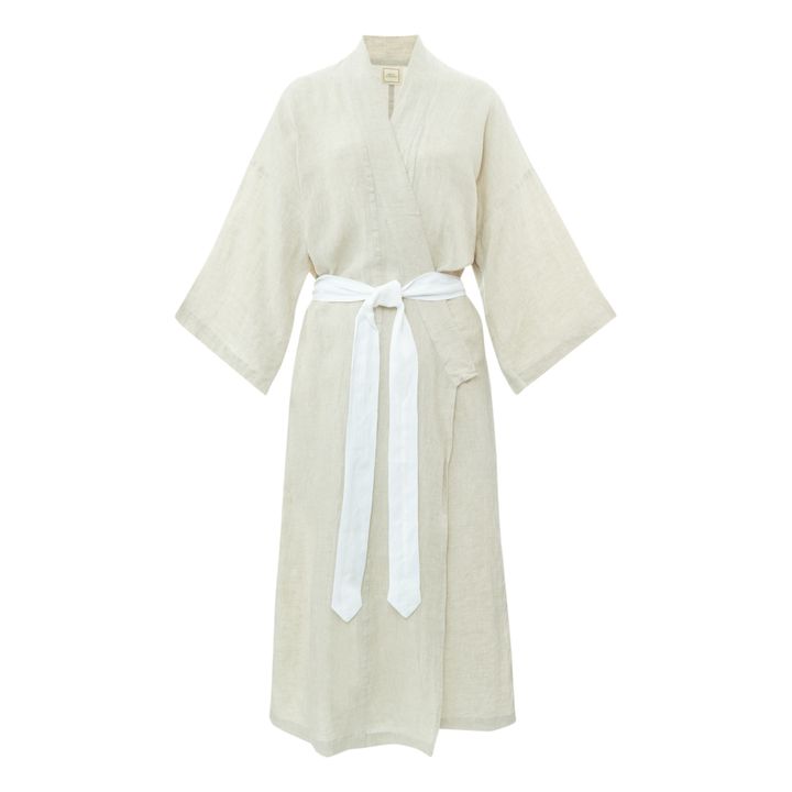02 Belted Linen Dress | Beige- Immagine del prodotto n°0