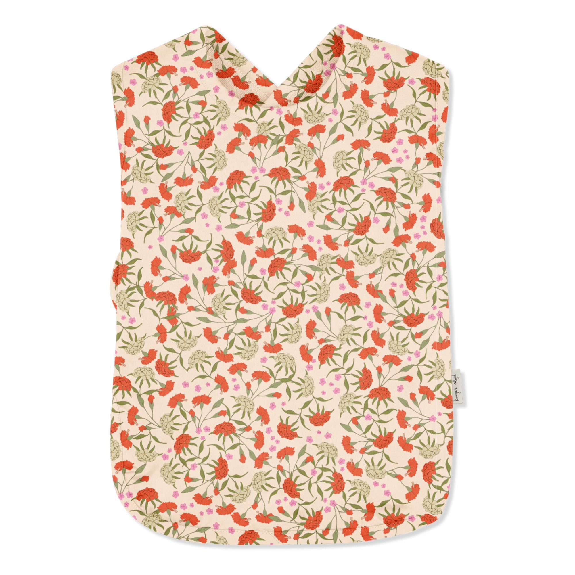 Bavoir Comea en coton bio Carnations | Rose- Image produit n°0