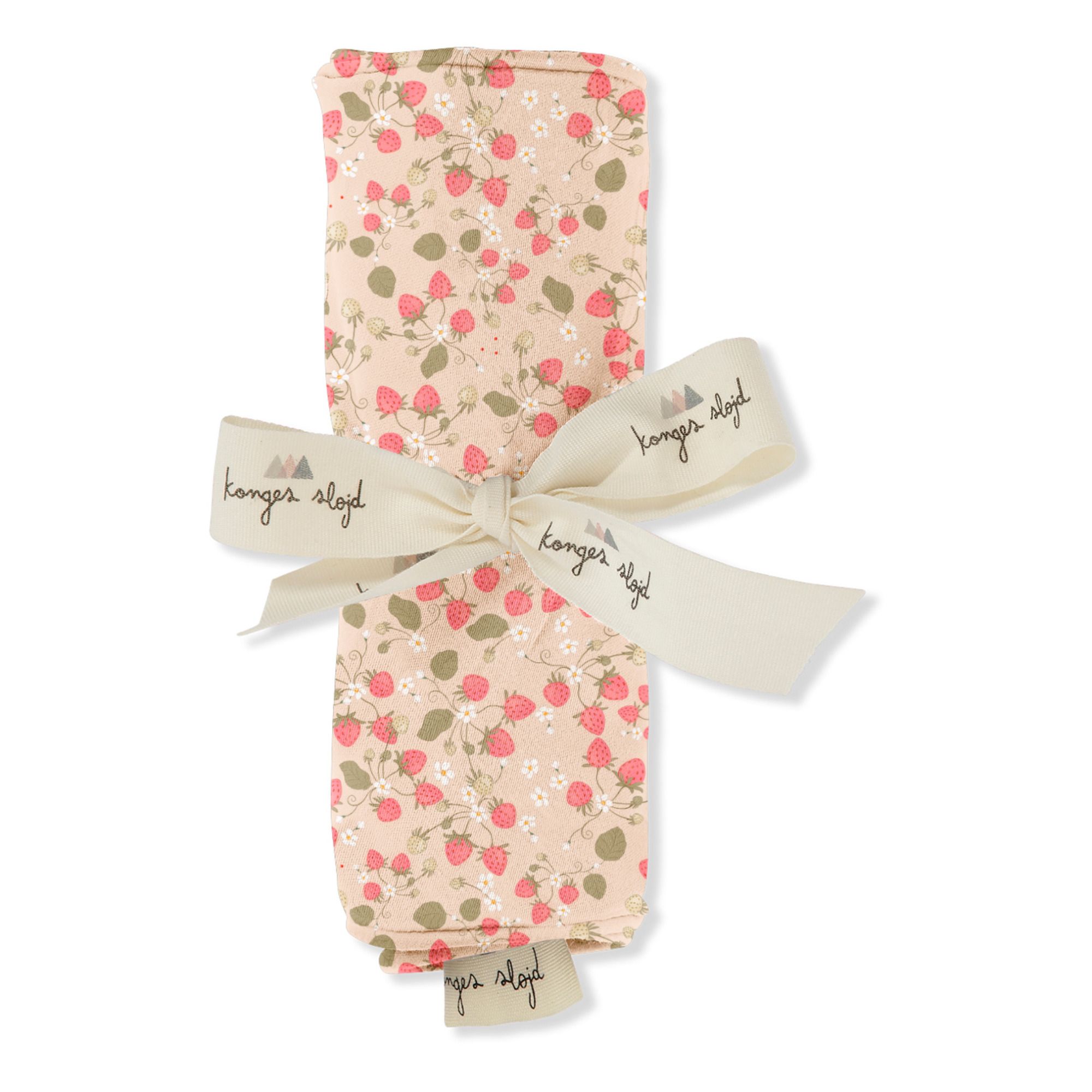 Housse de coussin d'allaitement en coton bio Strawberry fields | Rose- Image produit n°0