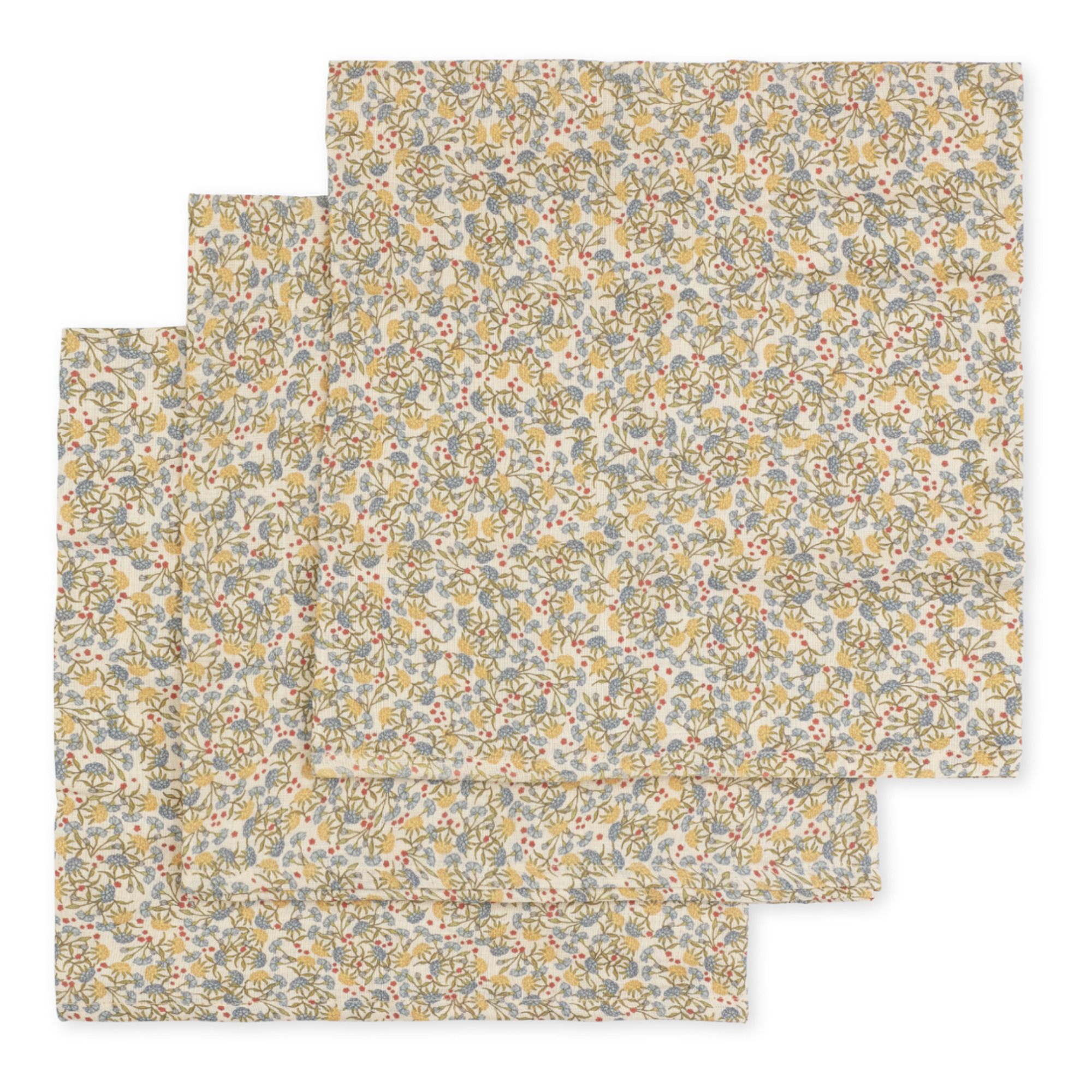 Wickeltücher aus Bio-Baumwolle Jardin de fleurs - 3er-Set | Grün- Produktbild Nr. 0