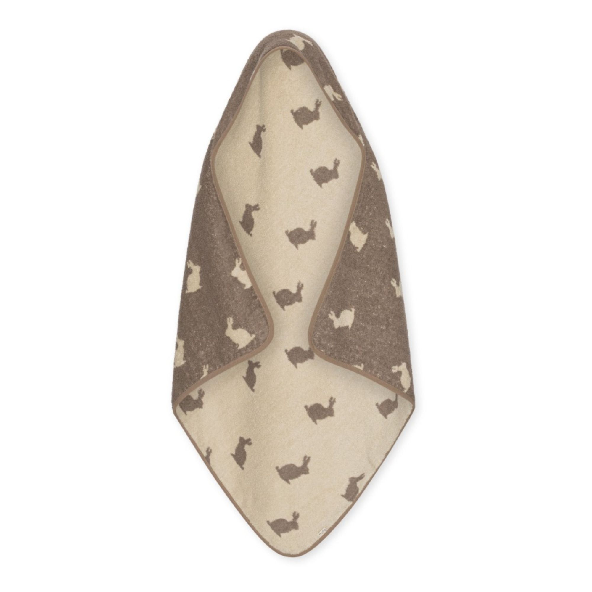 Cape de bain en coton bio Bunny | Brun- Image produit n°0