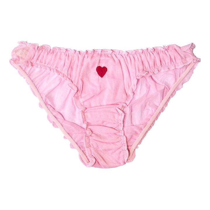 Simone Embroidered Heart Organic Cotton Briefs Rosa- Imagen del producto n°0