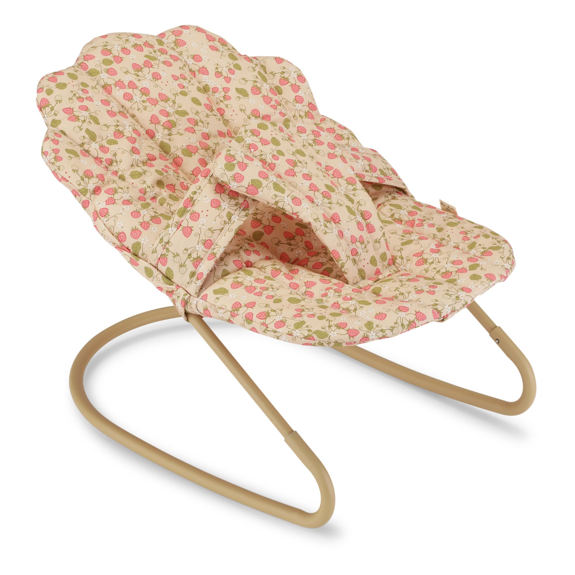 Transat pour poupée en coton bio Strawberry fields | Rose- Image produit n°0