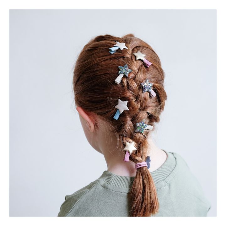 Star Hair Clips - Set of 8 | Pink- Product image n°1