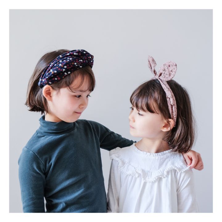 Serre-tête Nœuds Fleurs | Rose- Image produit n°4