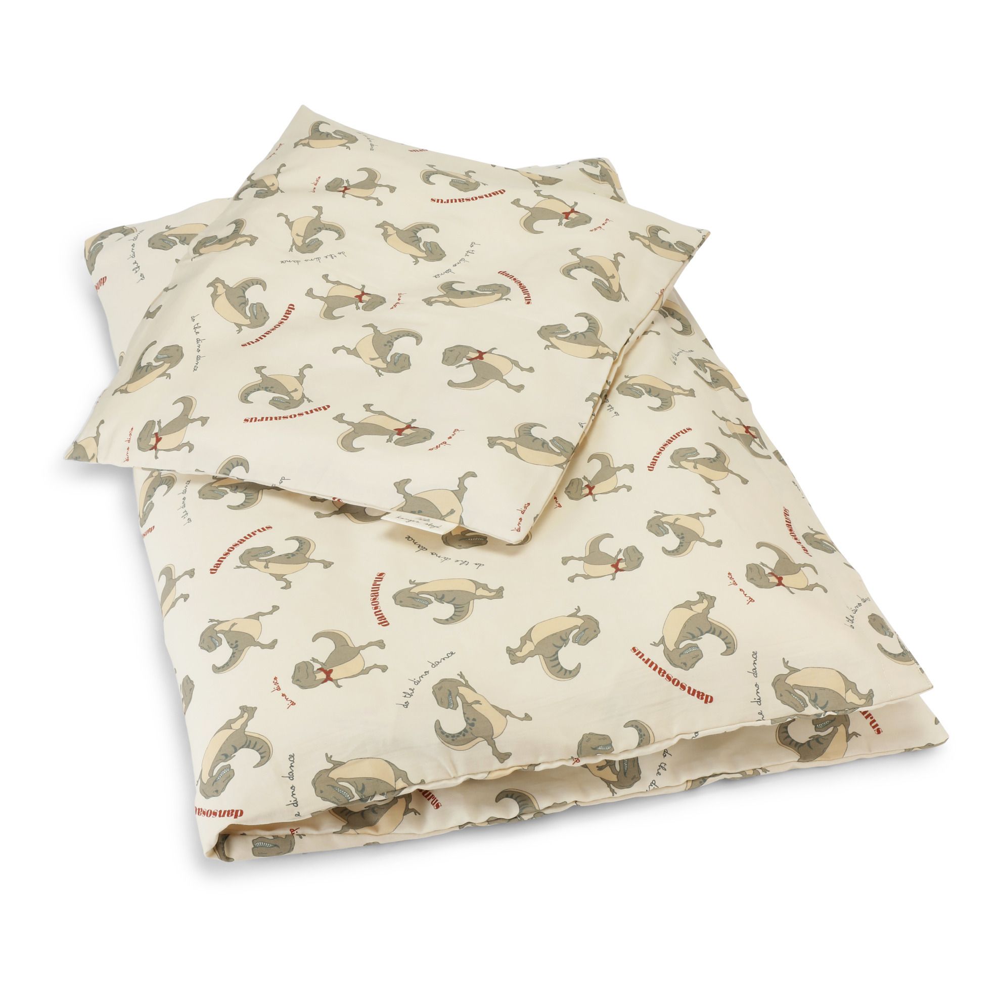 Parure de lit en coton bio Dansosaurus | Gris- Image produit n°0