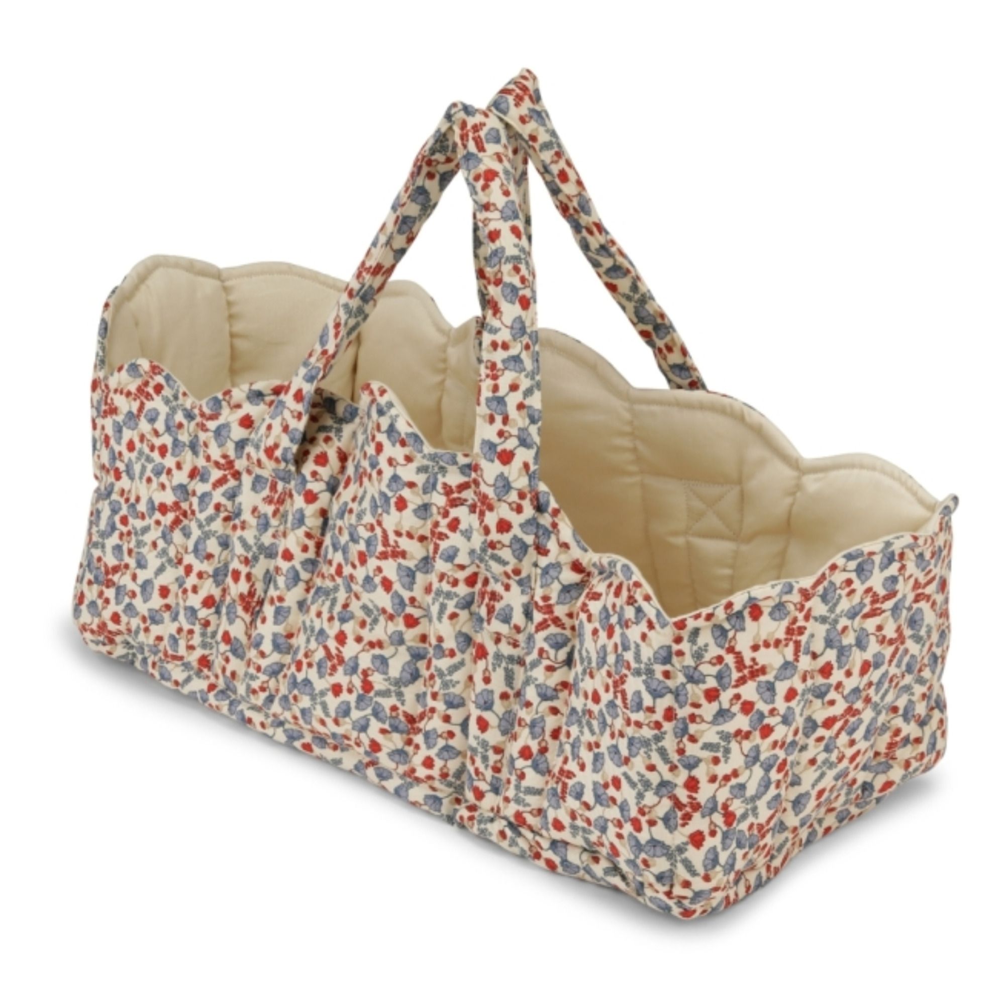 Flower Market Organic Cotton Doll Basket | Blue- Product image n°0