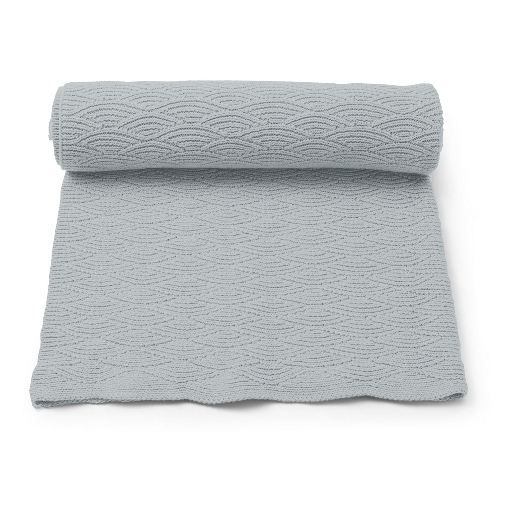 Coperta, modello: Pointelle, in cotone bio | Blu- Immagine del prodotto n°0