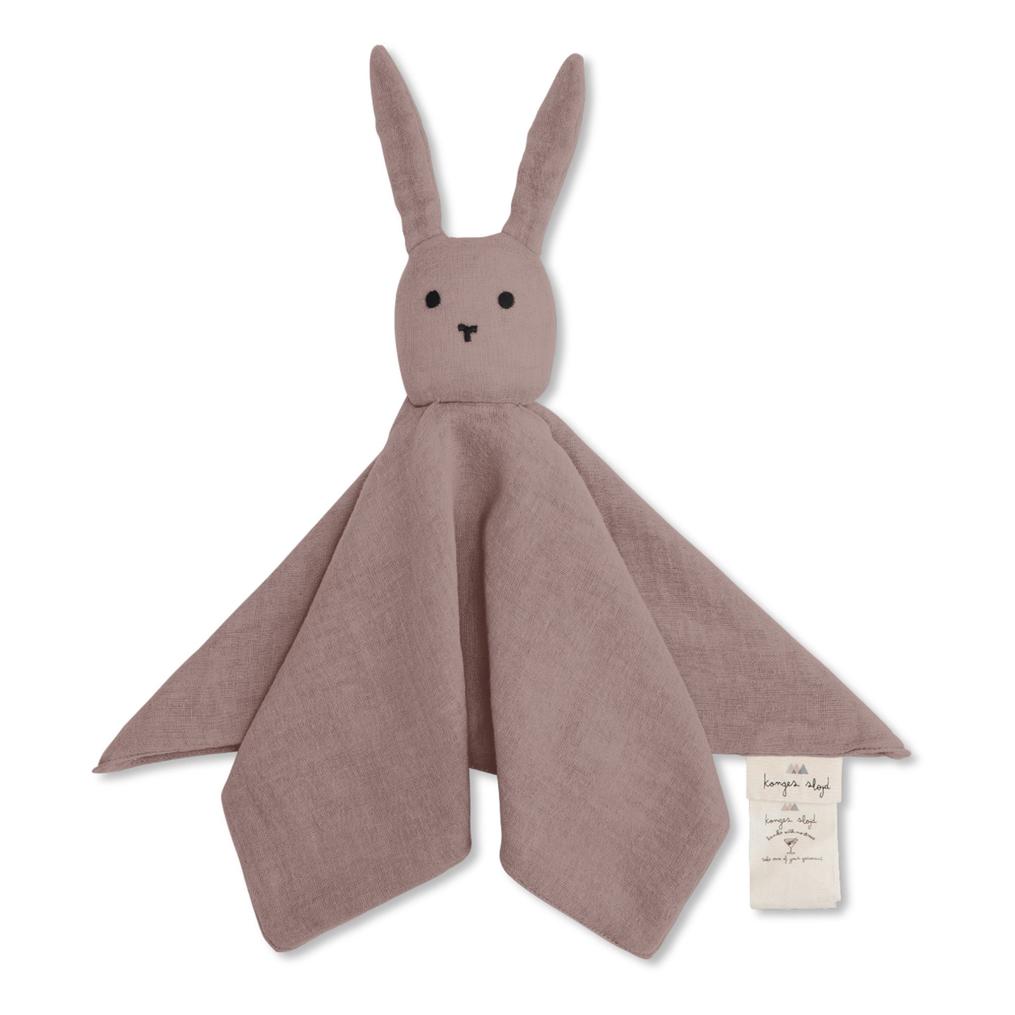 Doudou Lapin Sleepy en coton bio | Vieux Rose- Image produit n°0