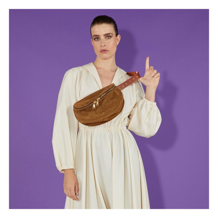 Lili Velour Belt Bag - Large | Caramello- Immagine del prodotto n°1