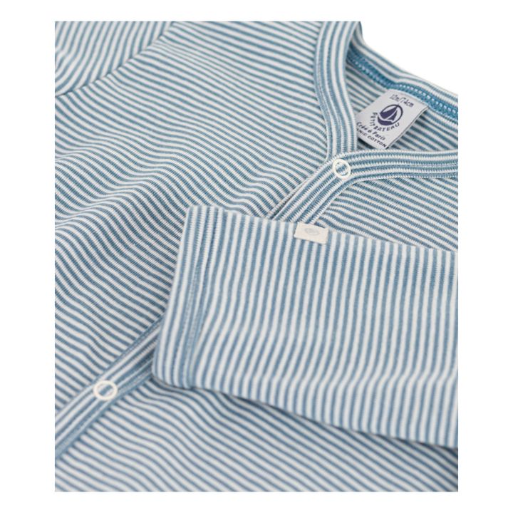 Pyjama à Pieds Coton Bio Crame Bleu gris- Image produit n°1