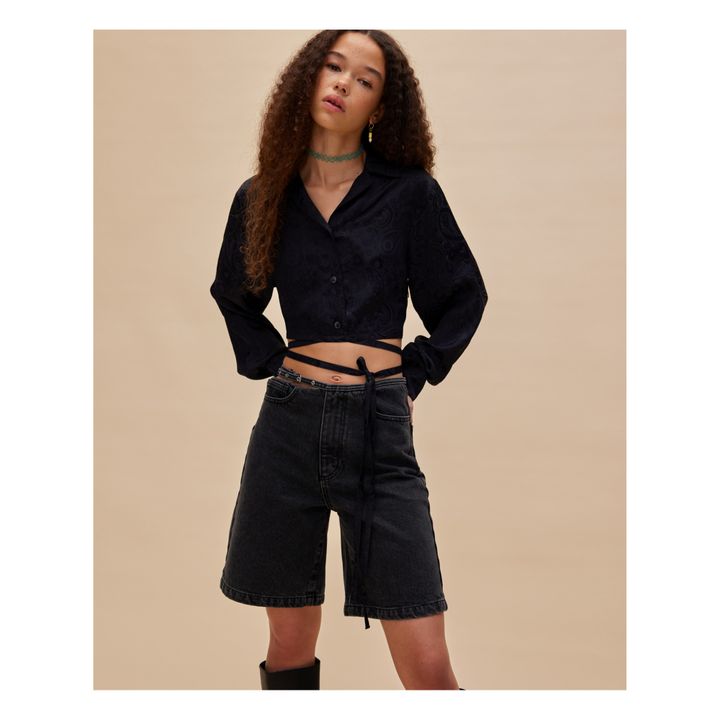 Shona Bermuda Shorts | Denim black- Product image n°2