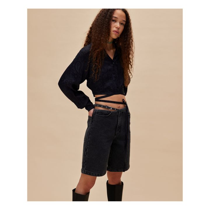 Shona Bermuda Shorts | Denim black- Product image n°3