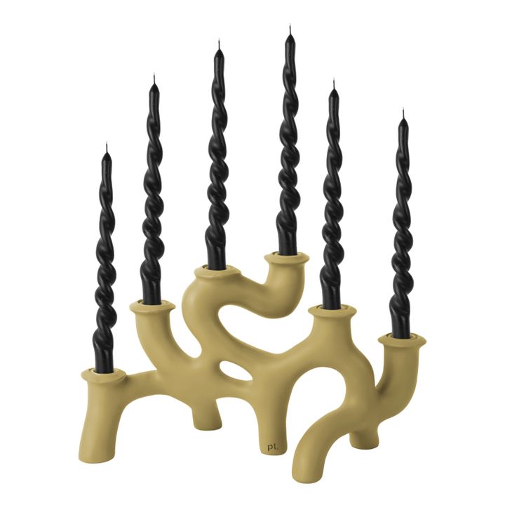 Swirls Candle Holder - L | Beige- Immagine del prodotto n°5
