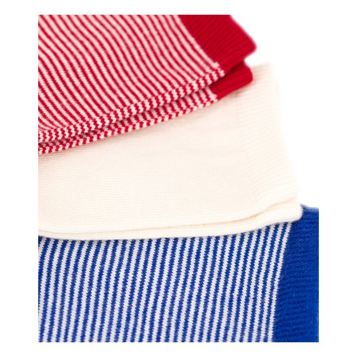 Lot de 3 Paires de Chaussettes Rayées Rouge- Image produit n°1