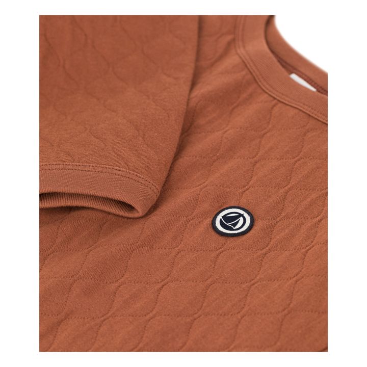 Sweat Tubique Matelassé Casual Marron- Image produit n°1