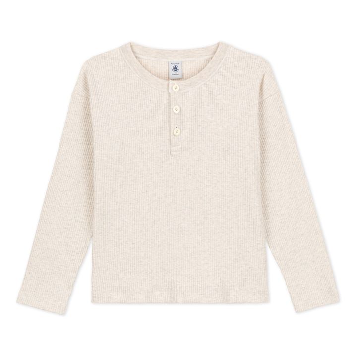 CedilleRibbed Organic Cotton T-shirt | Beige- Produktbild Nr. 0