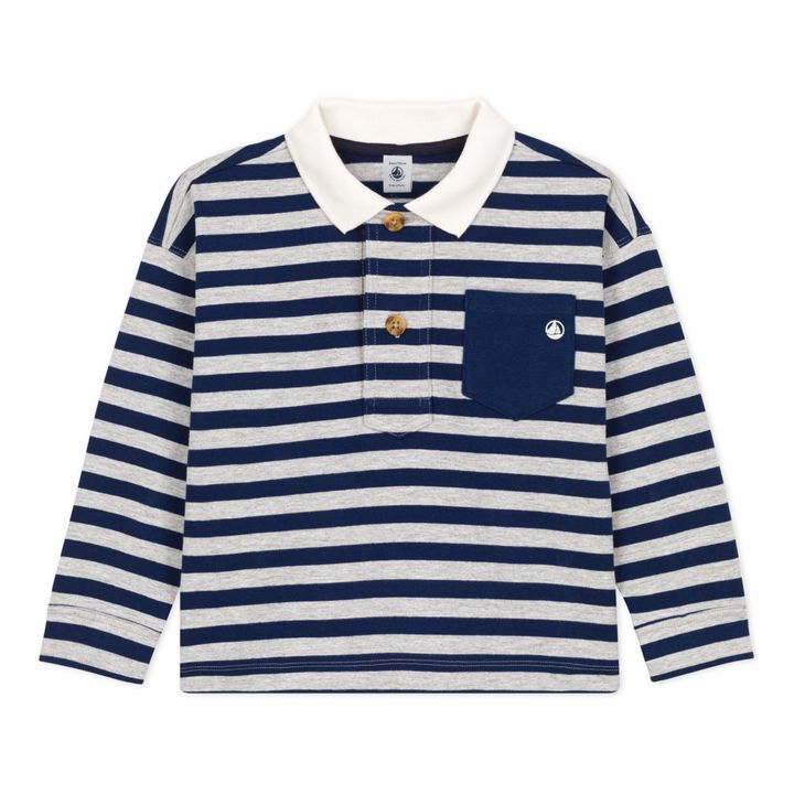 Choubidou Polo Neck Jersey T-shirt | Blue- Product image n°0