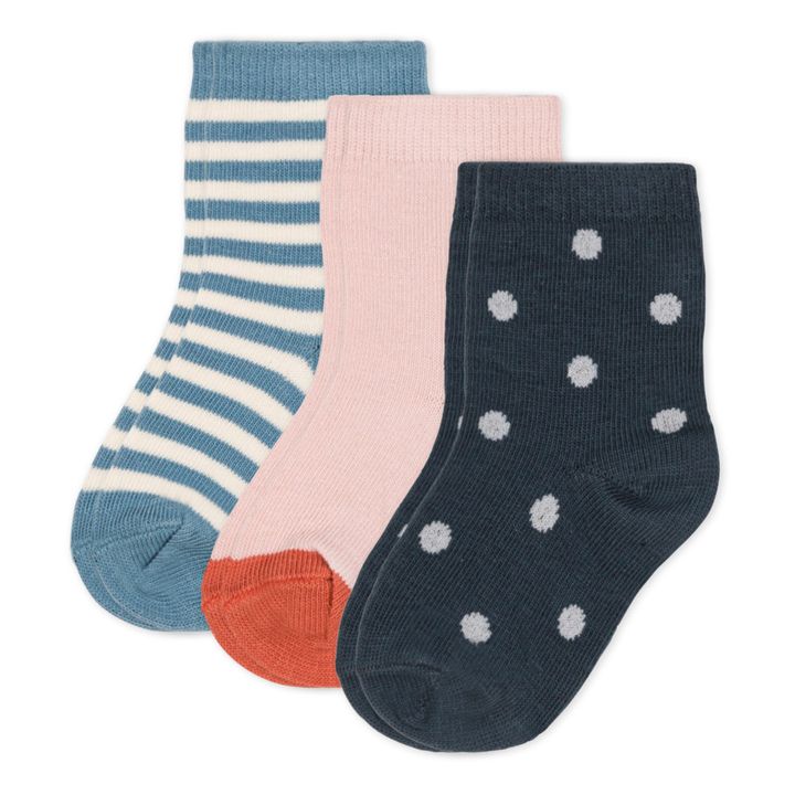 Socks - Set of 3 Blue- Product image n°0