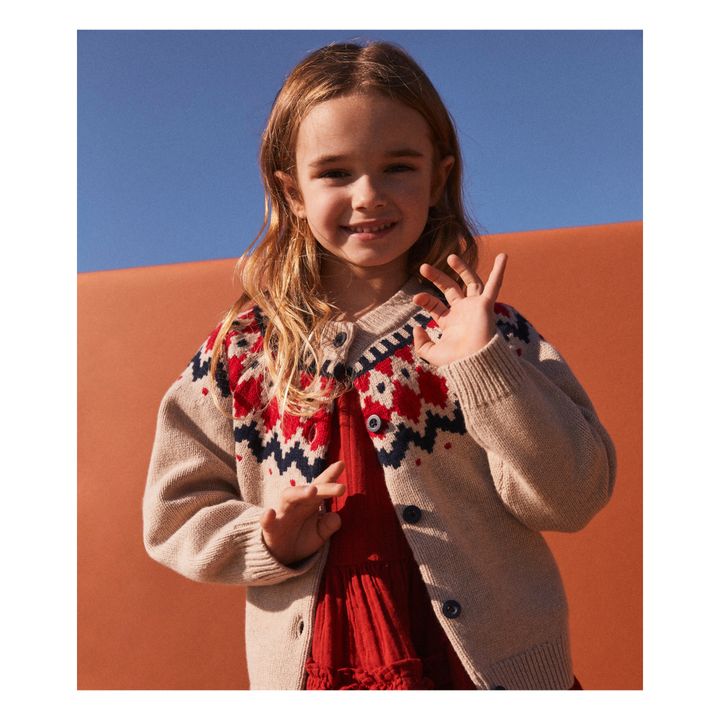 Carita Jacquard Knitted Cardigan | Beige- Produktbild Nr. 2