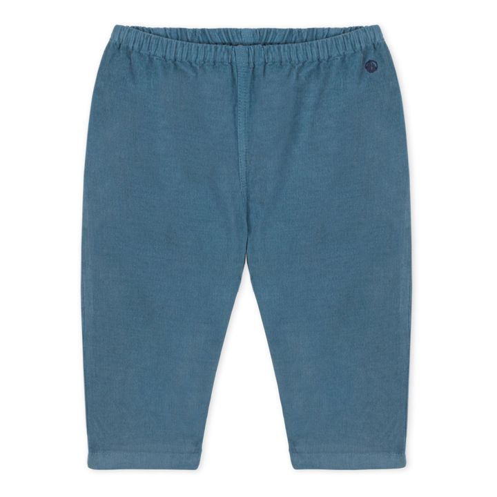 Caramba Velour Trousers | Blue- Product image n°0