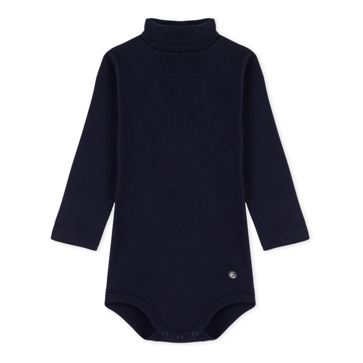 Cadenas Organic Cotton Roll Neck Baby Bodysuit | Azul Marino- Imagen del producto n°0