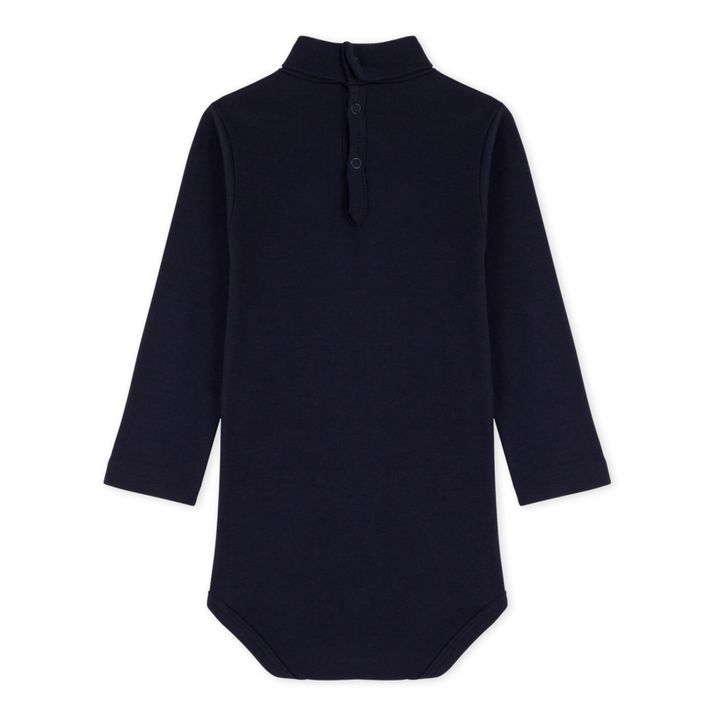 Cadenas Organic Cotton Roll Neck Baby Bodysuit | Azul Marino- Imagen del producto n°2