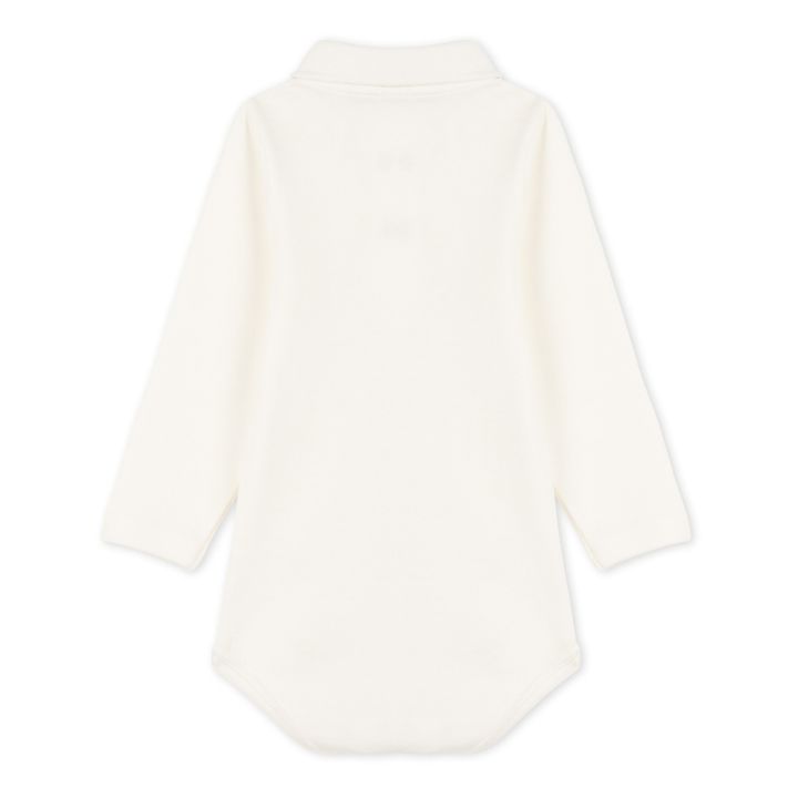 Ceddy Organic Cotton Polo Neck Baby Bodysuit White- Product image n°2