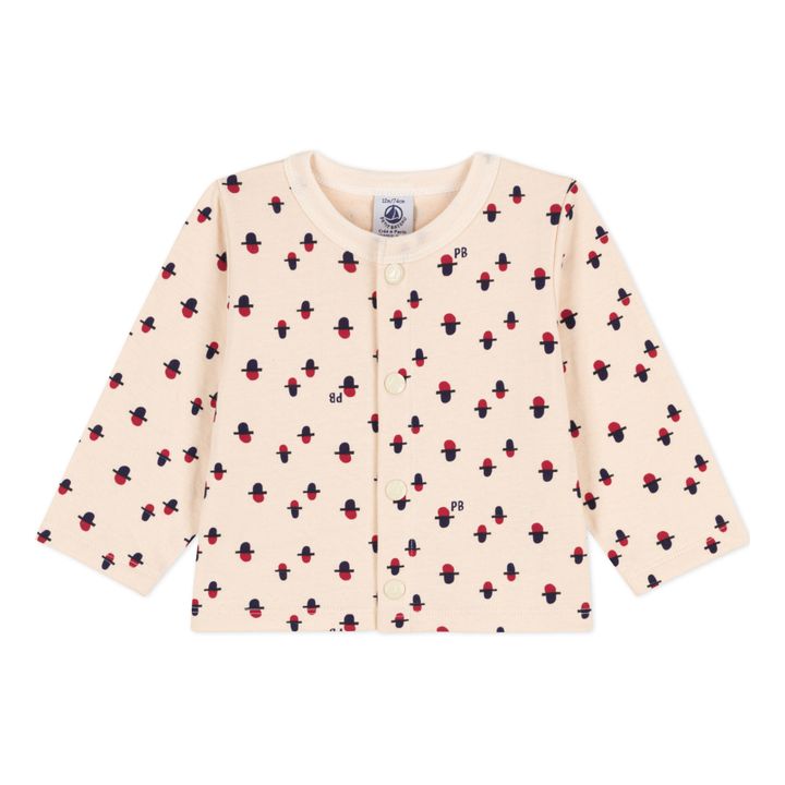 Cardigan Tubique Coton Bio Canard Beige- Image produit n°0