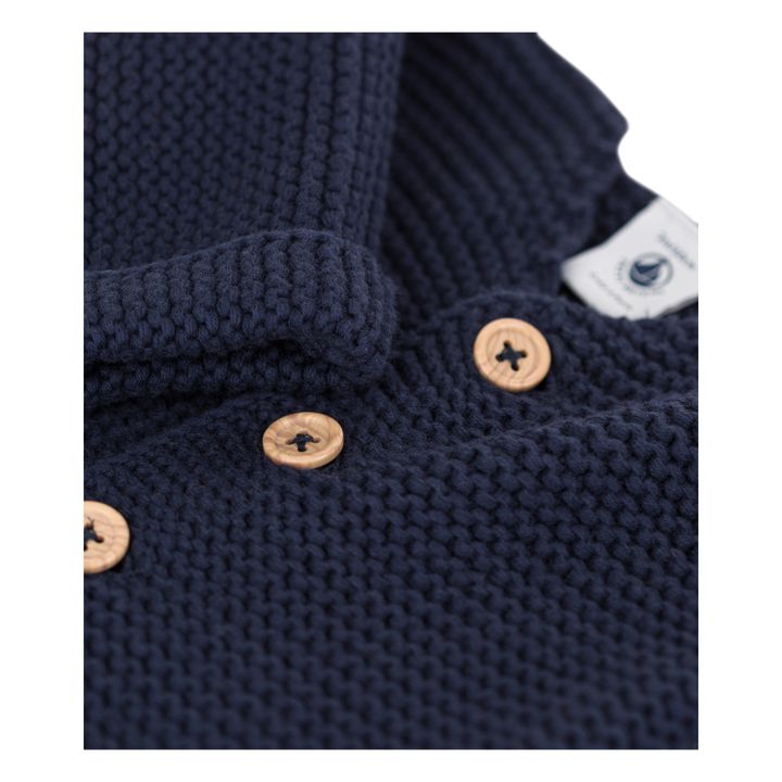 Clothilde Garter Stitch Knitted Cardigan Navy blue- Product image n°1