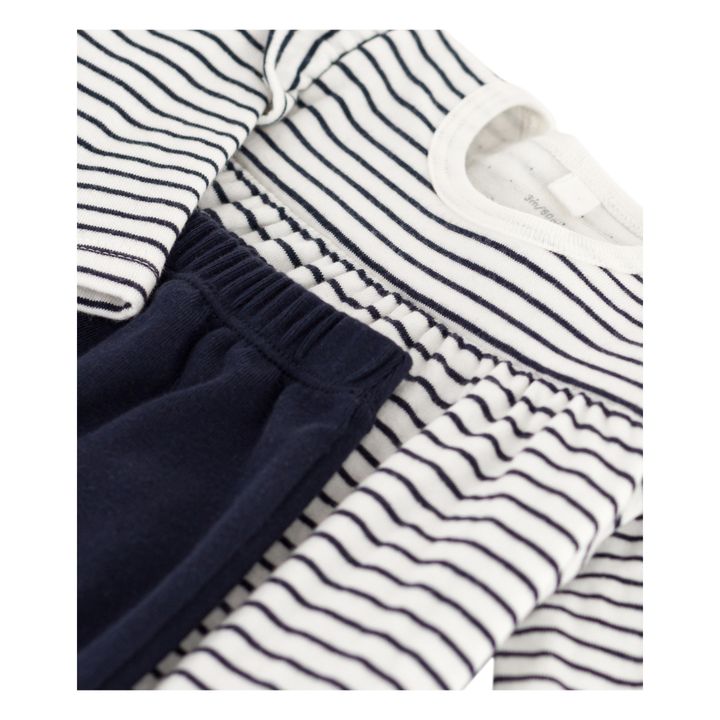 Coupe Striped Organic Cotton Dress & Leggings Set | Azul- Imagen del producto n°1