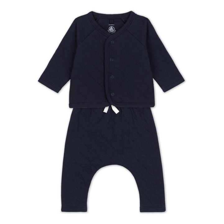 Ensemble Matelassé Coton Bio Calinou | Bleu- Image produit n°2