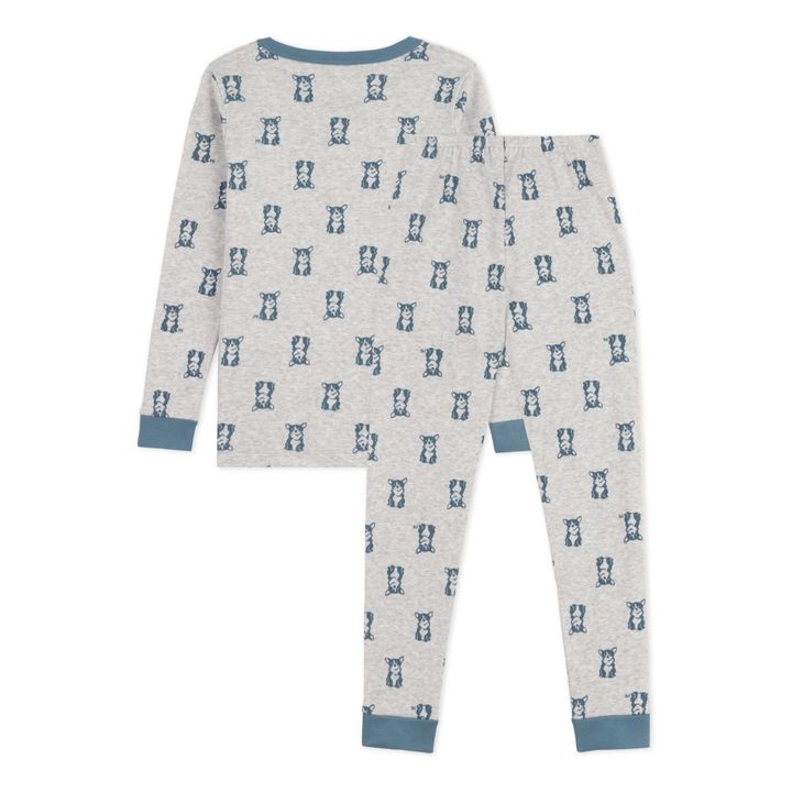 Pyjama Velours Coton Bio Christen | Bleu gris- Image produit n°3