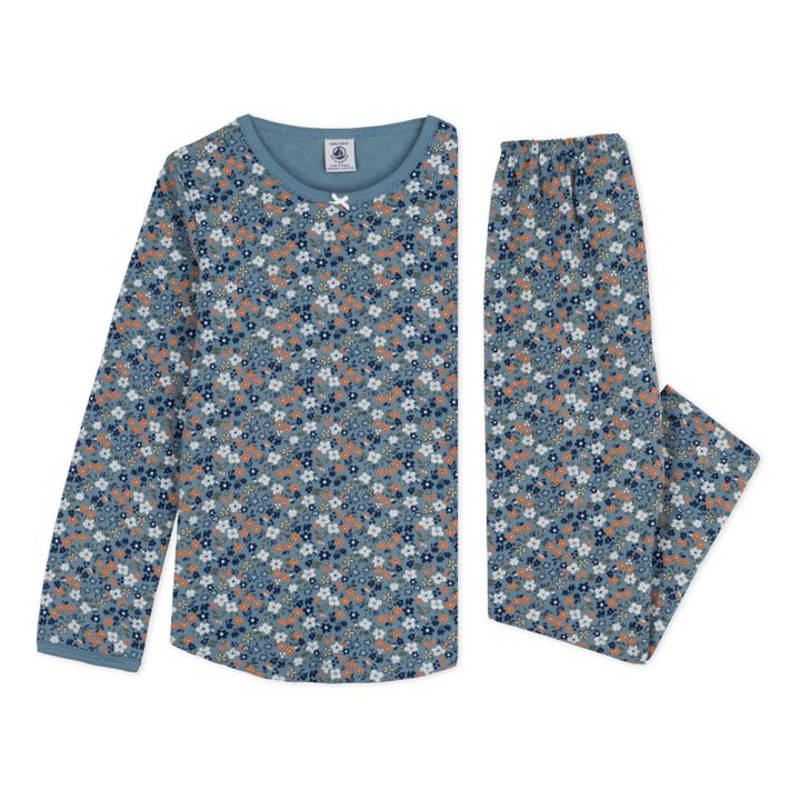 Claudette Organic Cotton Pyjamas | Grey blue- Product image n°2