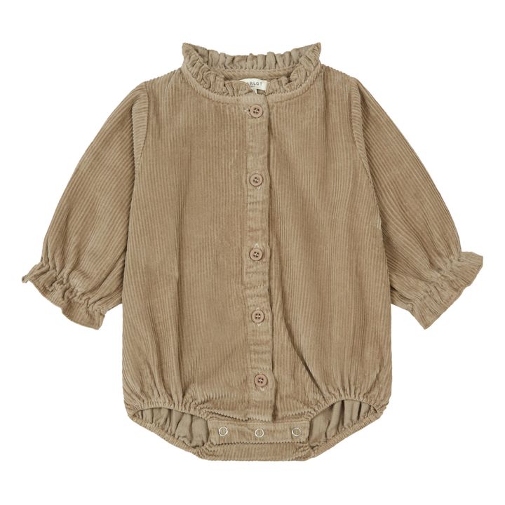 Corduroy Romper - Marlot x Smallable Exclusive Beige- Product image n°0