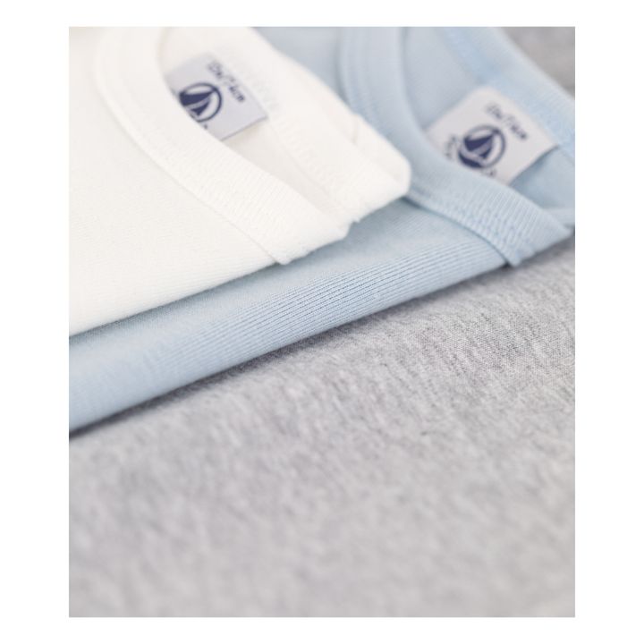 Organic Cotton Baby Bodysuits - Set of 3 | Light blue- Product image n°1