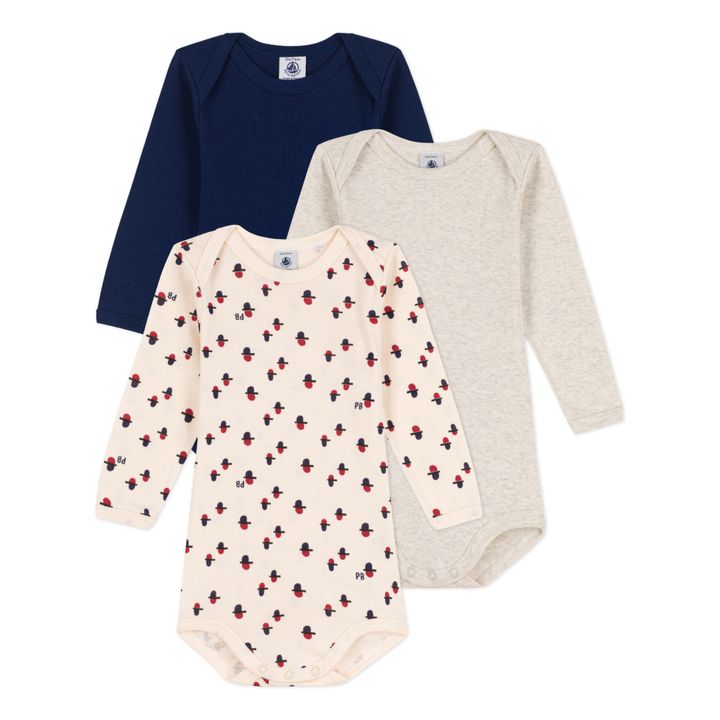 Organic Cotton Baby Bodysuits - Set of 3 | Cremefarben- Produktbild Nr. 0