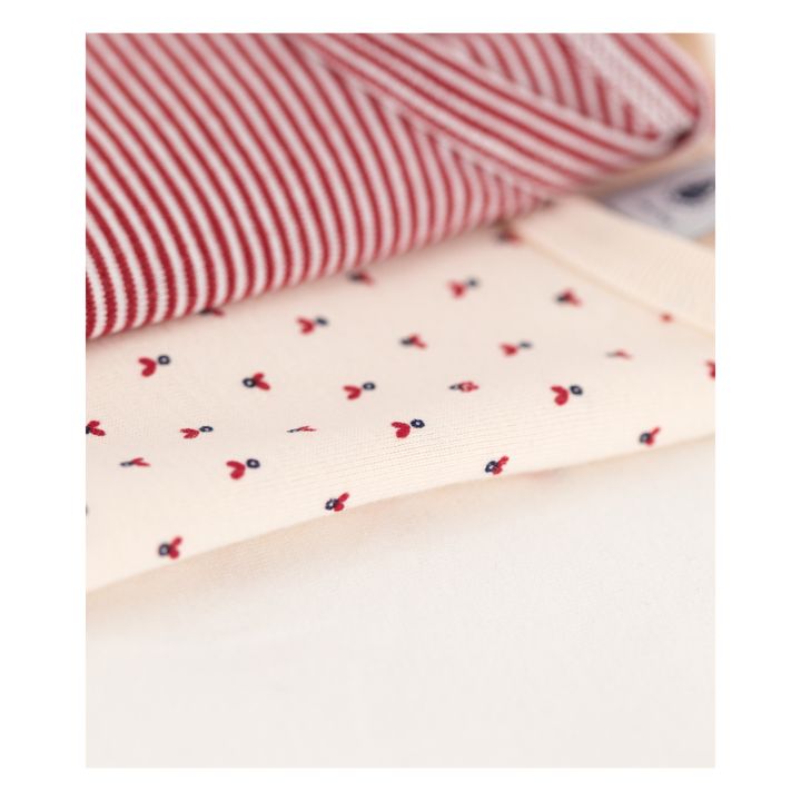 Lot 3 Bodies Coton Bio Badminton | Rouge- Image produit n°1
