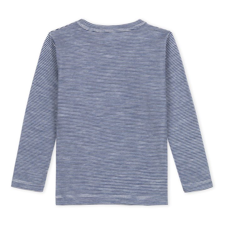 Striped Cotton and Wool Long Sleeve T-shirts | Azul Marino- Imagen del producto n°2